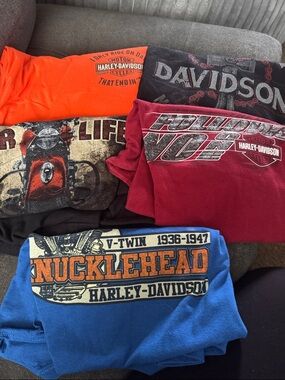 Harley-Davidson T‑Shirt Bundle in Orange, Red, Blue, Black
